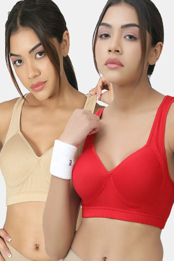 Buy Lady Lyka Padded Sports Bra (Pack of 2) - Multicolor